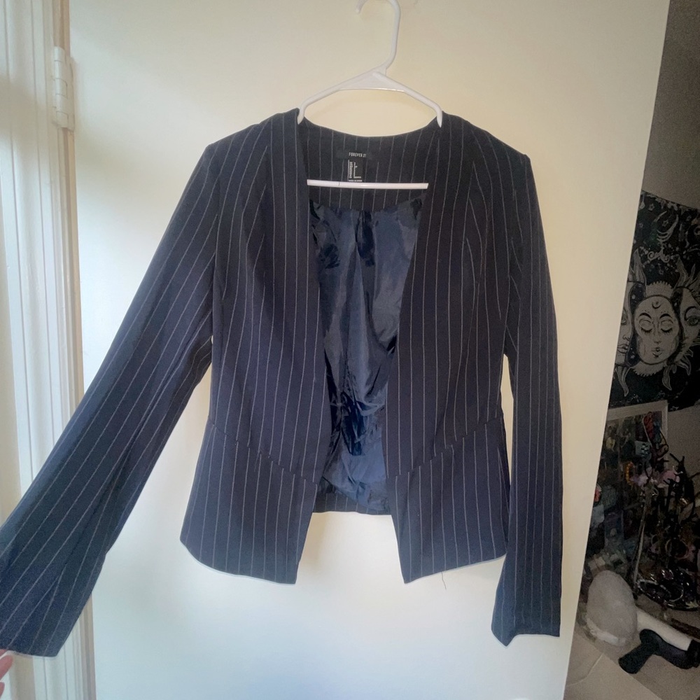 Navy blue striped blazer